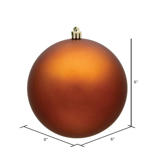 Vickerman 6" Copper Shiny Ball Ornament - 4 per Bag - Shatterproof and UV Resistant - Reliable and Durable - Ready to Hang - Unique Christmas Tree Ornaments - Unique Copper Ornament