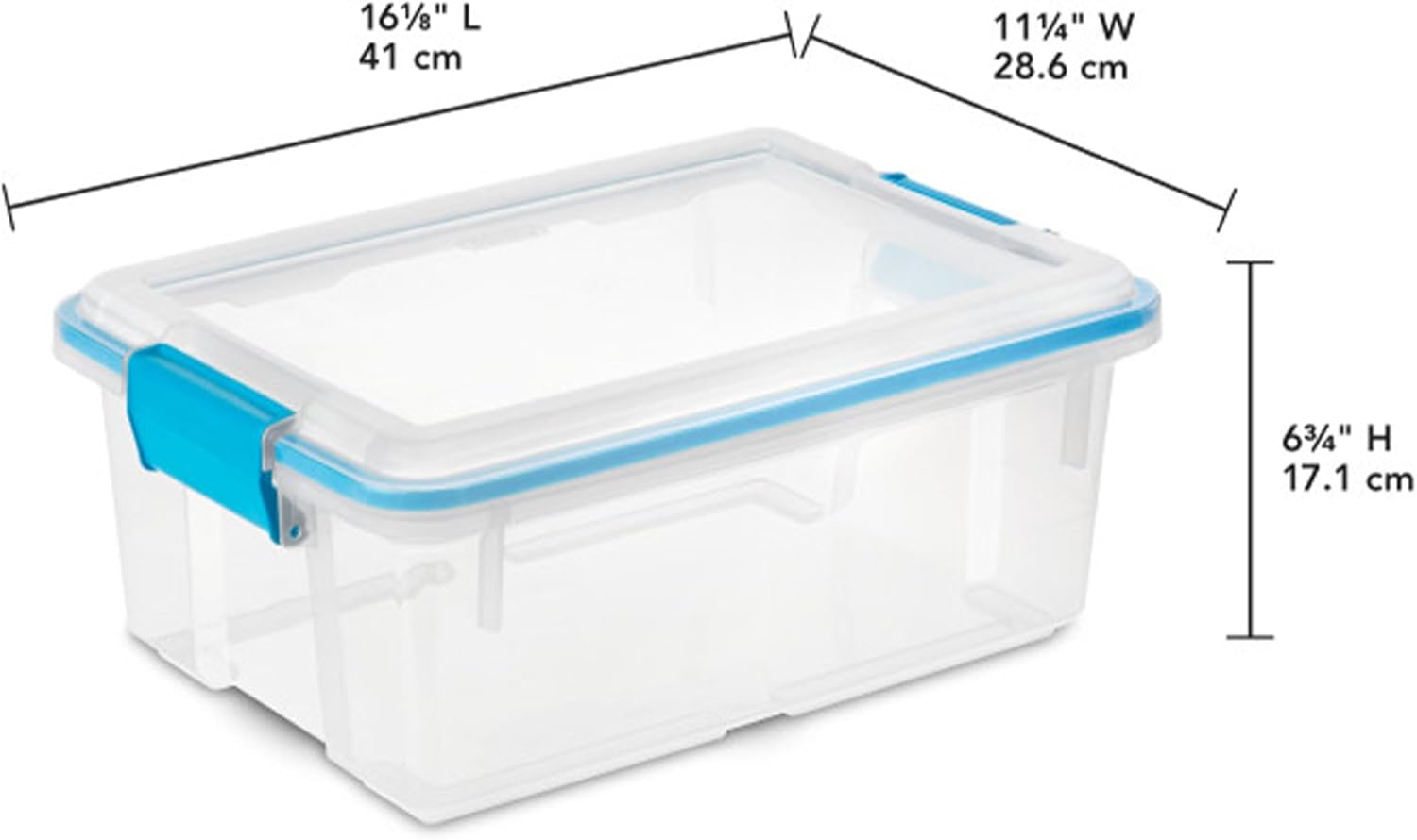 Sterilite 6-Pack Gasket Box | Weather-Resistant 12 Quart Storage Bins with Latching Lids - Heavy-Duty Organizers for Home & Office