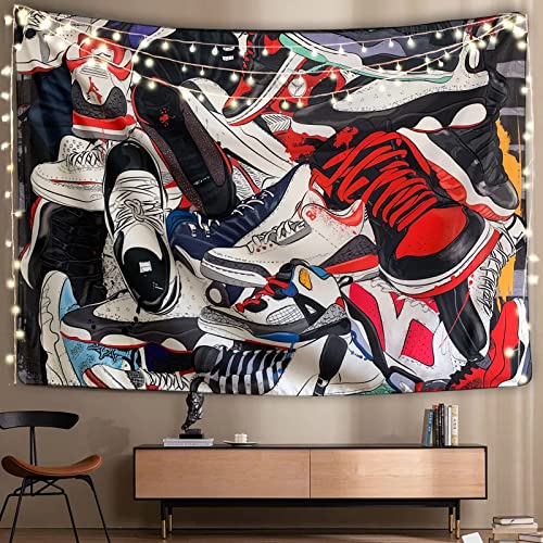 Sneakerhead Wall Tapestry - Aesthetic Shoe Room Decor (35" x 47")