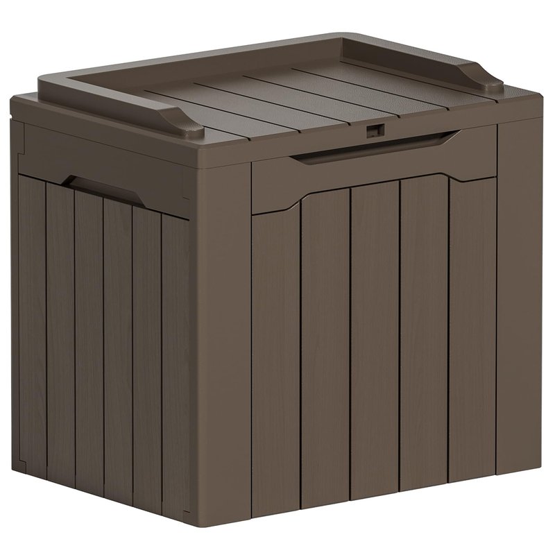 YESHOMY 30 Gal Plastic Storage Bins with Lid Stackable Box Organizers for Living Room, Office, Dorm, 1 Pack, Brown