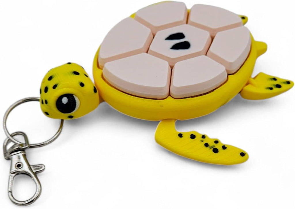 Turtle Fidget Clickers - Fruit Series Sensory Desktop & Keychain Figures - Stress Relief (Banana)