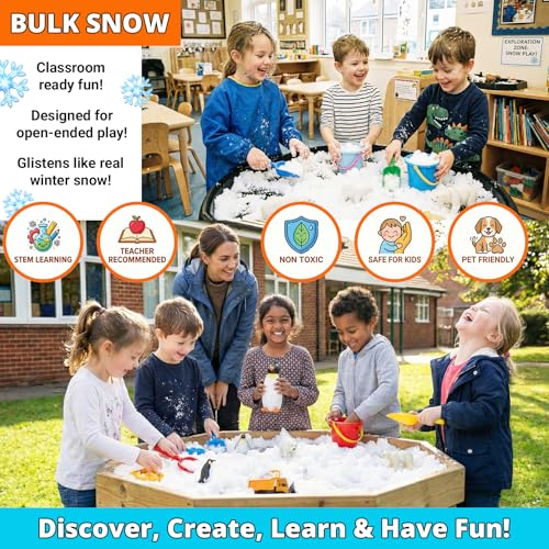 Bulk Artificial Instant Snow Powder for Sensory Play & Decor (39 oz)