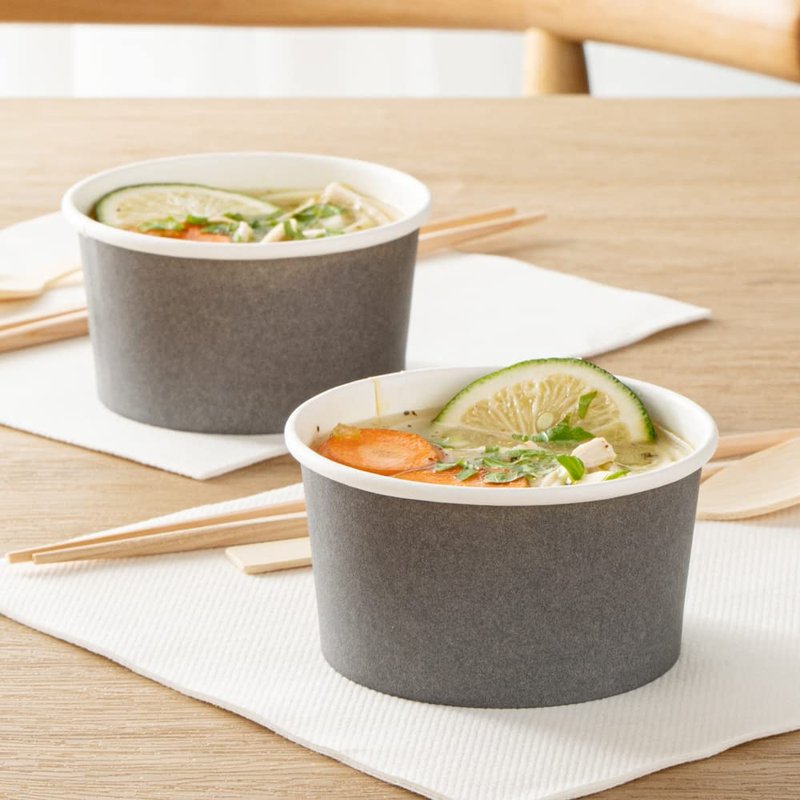 Coppetta 8-Ounce Dessert Cups, 200 Disposable Ice Cream Cups - Lids Sold Separately, Sturdy, Gray Paper Frozen Yogurt Bowls, For Hot And Cold Foods, Perfect For Gelato Or Mousse - Restaurantware