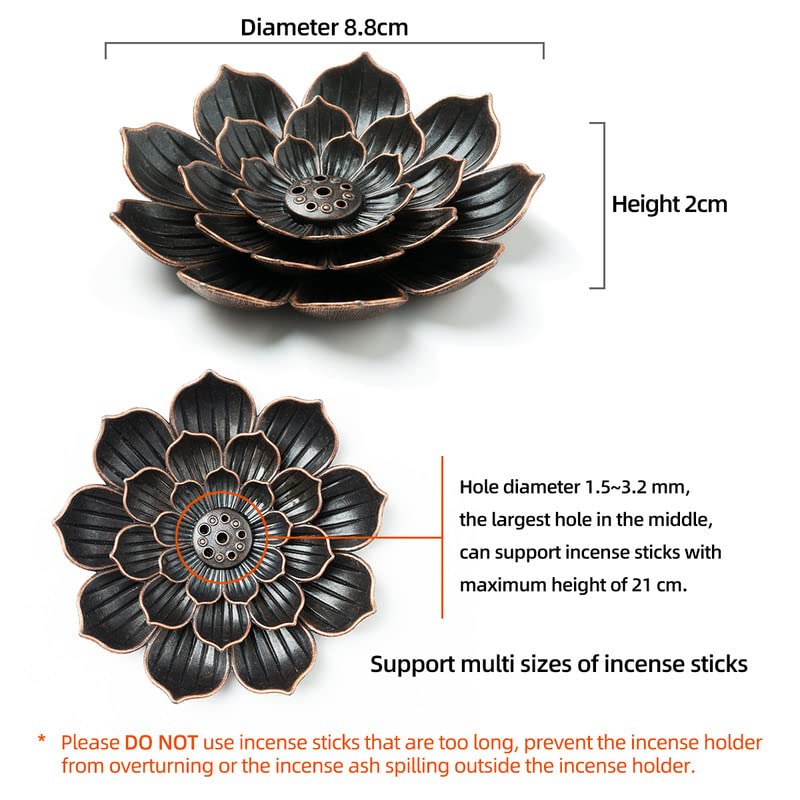 Brass Lotus Incense Burner with Detachable Ash Catcher