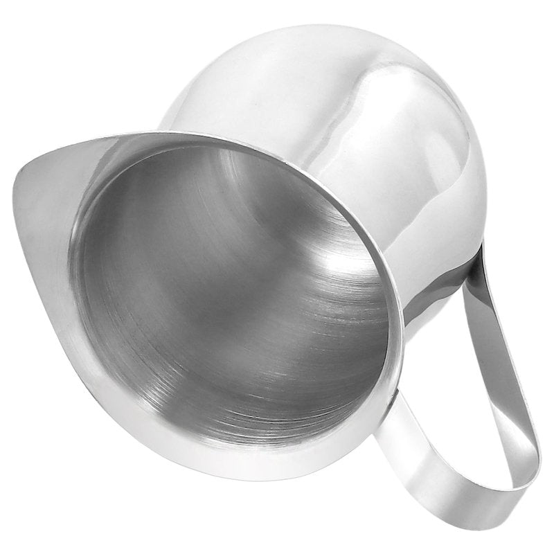 KEILEOHO 6 PCS 5oz Stainless Steel Bell Creamers, Small Creamer Pitcher, Coffee Creamer with Wide Mouth for Cream, Sauce, Milk, Coffee, Silver