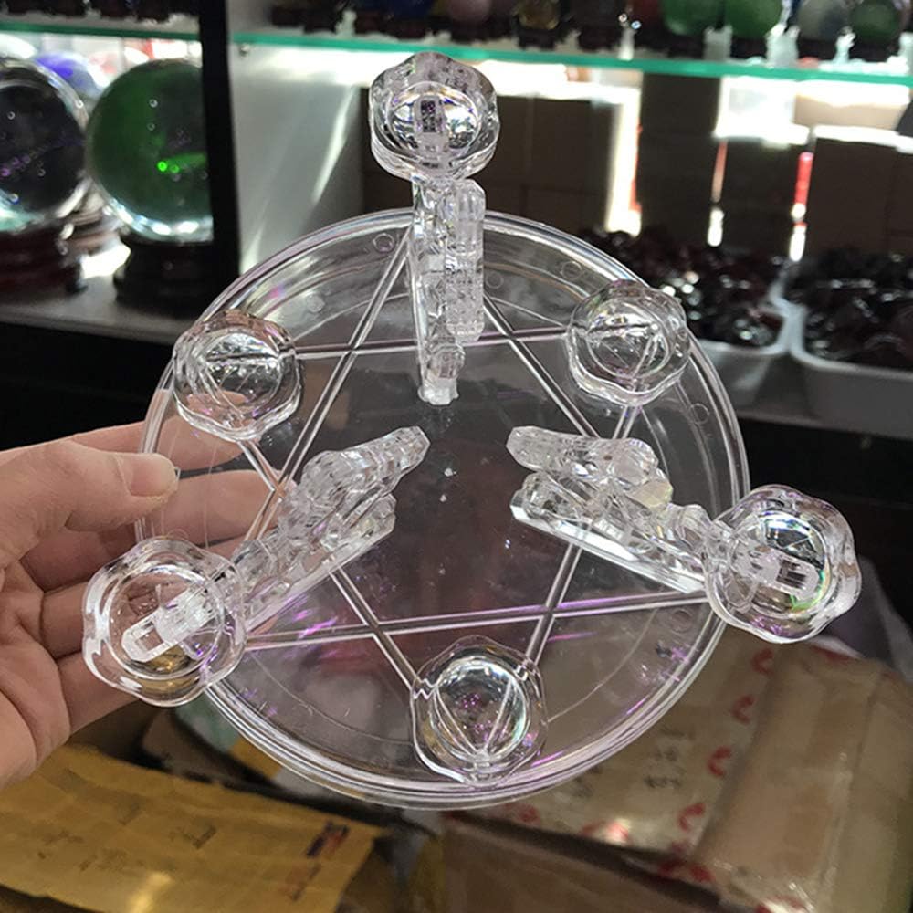 Skiennix Acrylic Crystal Ball Display Stand - Transparent Glass Sphere Holder for 7 Balls