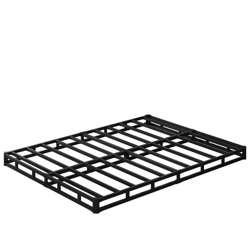 EMODA 5 Inch Box Spring Full Size Bed Base, 3000 LBS Heavy Duty Metal Mattress Foundation with Fabric Cover, Easy Assembly, Black