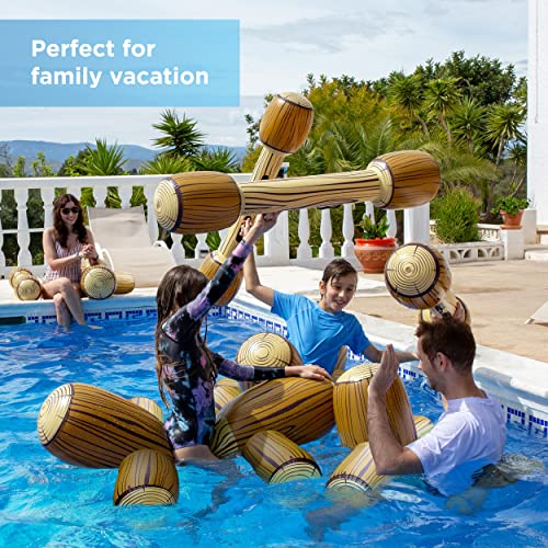 Large Inflatable Battle Logs Joust Game Pool Floats for Adults & Kids - Water Gladiator