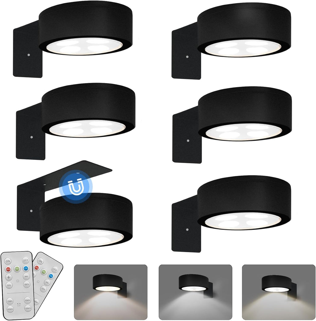 Skiennix 6-Pack Battery Operated Picture Light - Magnetic, Remote-Controlled, Dimmable Art Display | Ideal for Portraits & Frames