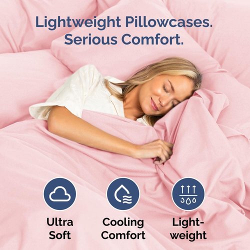 King Pillow Cases by [Brand Name] - Ultra Soft Hotel Quality Covers | 4 Piece Set in Baby Pink - Wrinkle Free & Stain Resistant