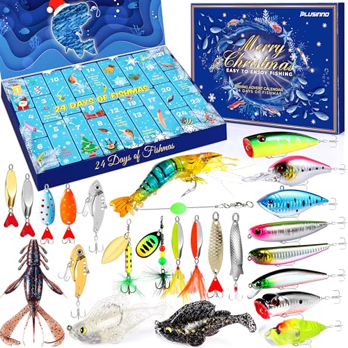 Fishing Advent Calendar 2026 - 24 Days Christmas Countdown Lure Set