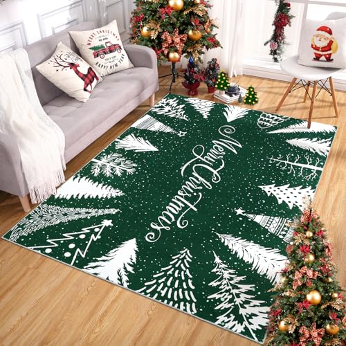 GarveeHome Christmas 8x10 Area Rugs Machine Washable Non Slip Living