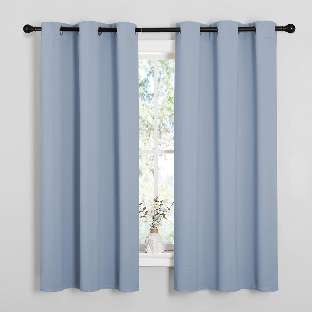 NICETOWN Blackout Curtains - Vintage Blue Thermal Insulated Drapes for Bedroom | 42" x 63" (1 Pair)