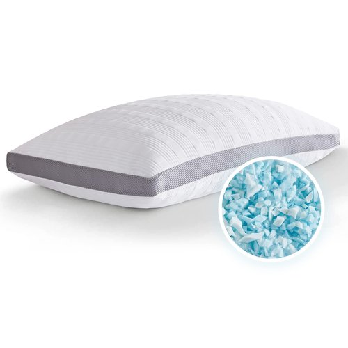Meoflaw Cooling King Size Bed Pillows, Shredded Memory Foam Support for Back & Side Sleepers, Adjustable with Washable Removable Cover