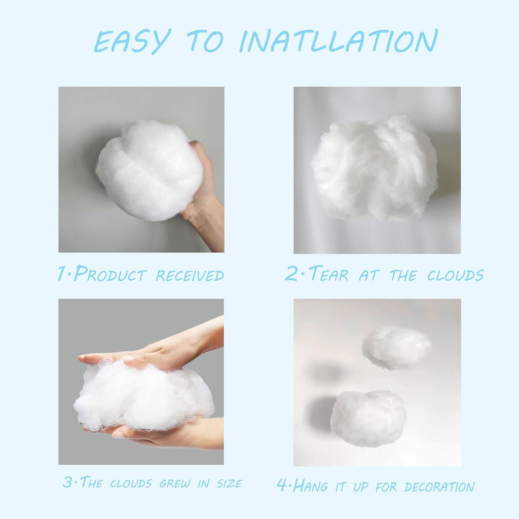 Skiennix 12 Pcs Artificial Cloud Props - 3D Hanging Decorations for Weddings & Parties | Small, Medium, Large