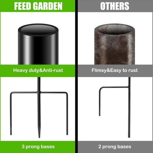 Feed Garden Adjustable 32-Inch Shepherd Hooks - Rust Resistant Steel for Outdoor Lanterns & Bird Feeders | 8 Pack