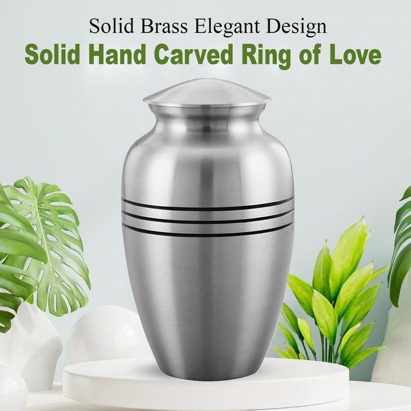 Cremation Urn Ring of Love Pewter Classic Urn for Human Ashes – ERN for Funeral, Columbarium or Home Cremation ERN for Human Ashes Personal Funeral Urn. (Pewter Adult)