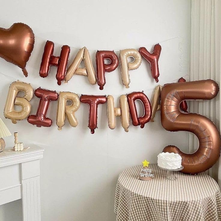 Number 6 Balloon - 40 Inch Coffee Brown Birthday Decoration for 6th Birthday Celebrations