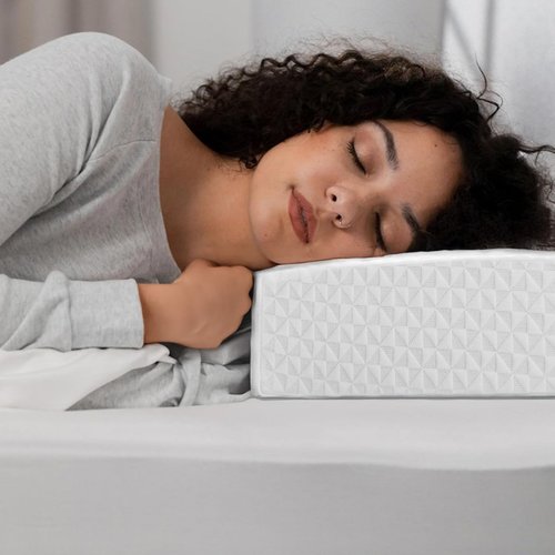 COLDHUNTER Cube Pillow Pro for Side Sleepers Memory Foam Bed Pillow Soft Pillow Supportive Head, Neck, and Shoulder Pain Relief, White-24"x12"x5"