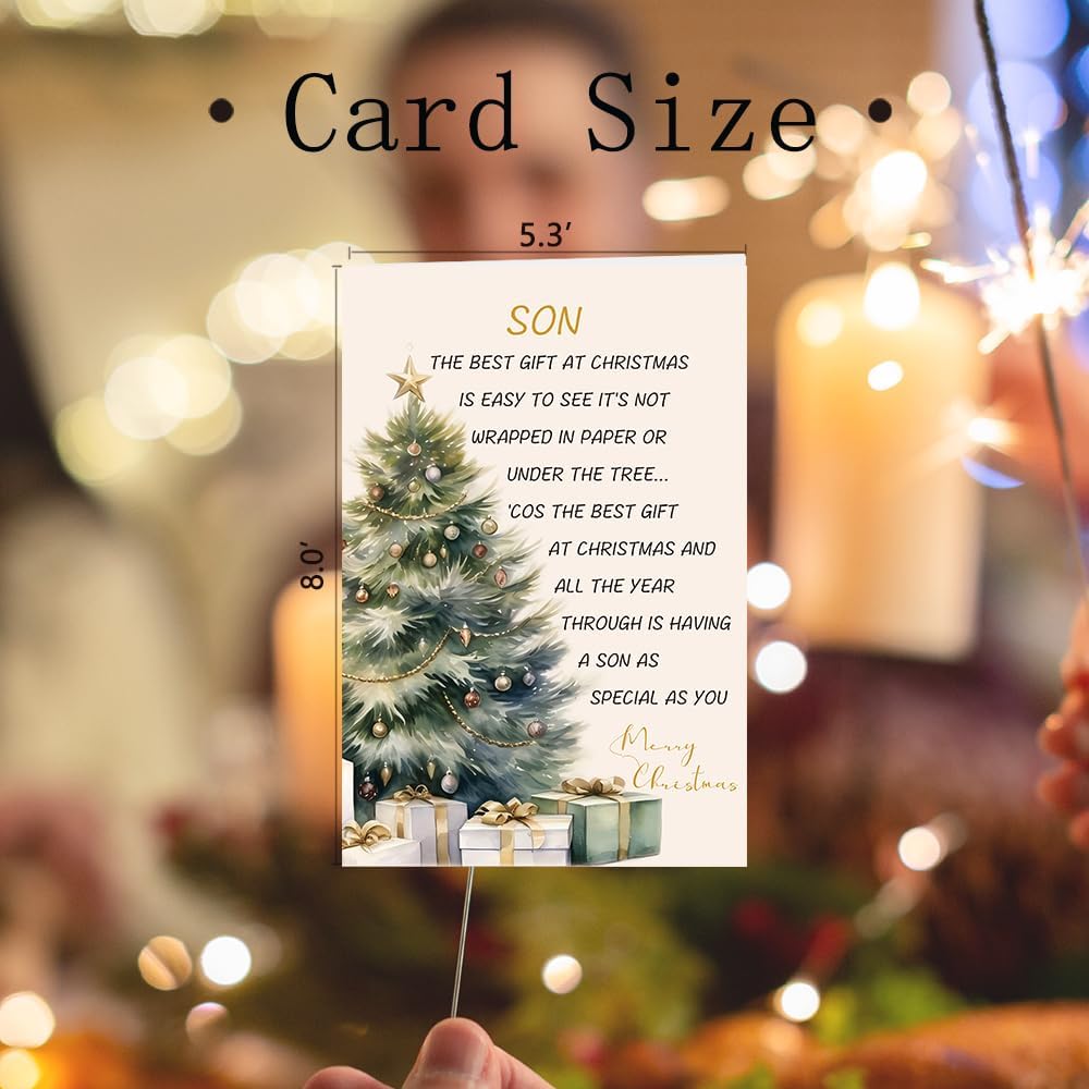 Regine Switzerland Merry Christmas Cards for Son - Heartwarming Gift with Envelope | Perfect for Family Celebrations