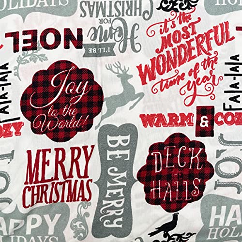 Holiday Notes Microfiber Sheet Set with Deep Pockets - Christmas Sayings, 4-Piece, Aubrie Home Accents