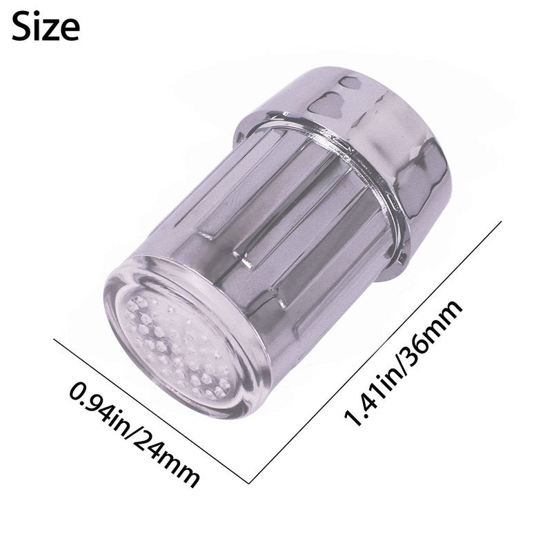 2Pcs 3-Color Temperature Sensitive Gradient LED Water Faucet Light - Stream Color Changing Tap for Kitchen and Bathroom Sink