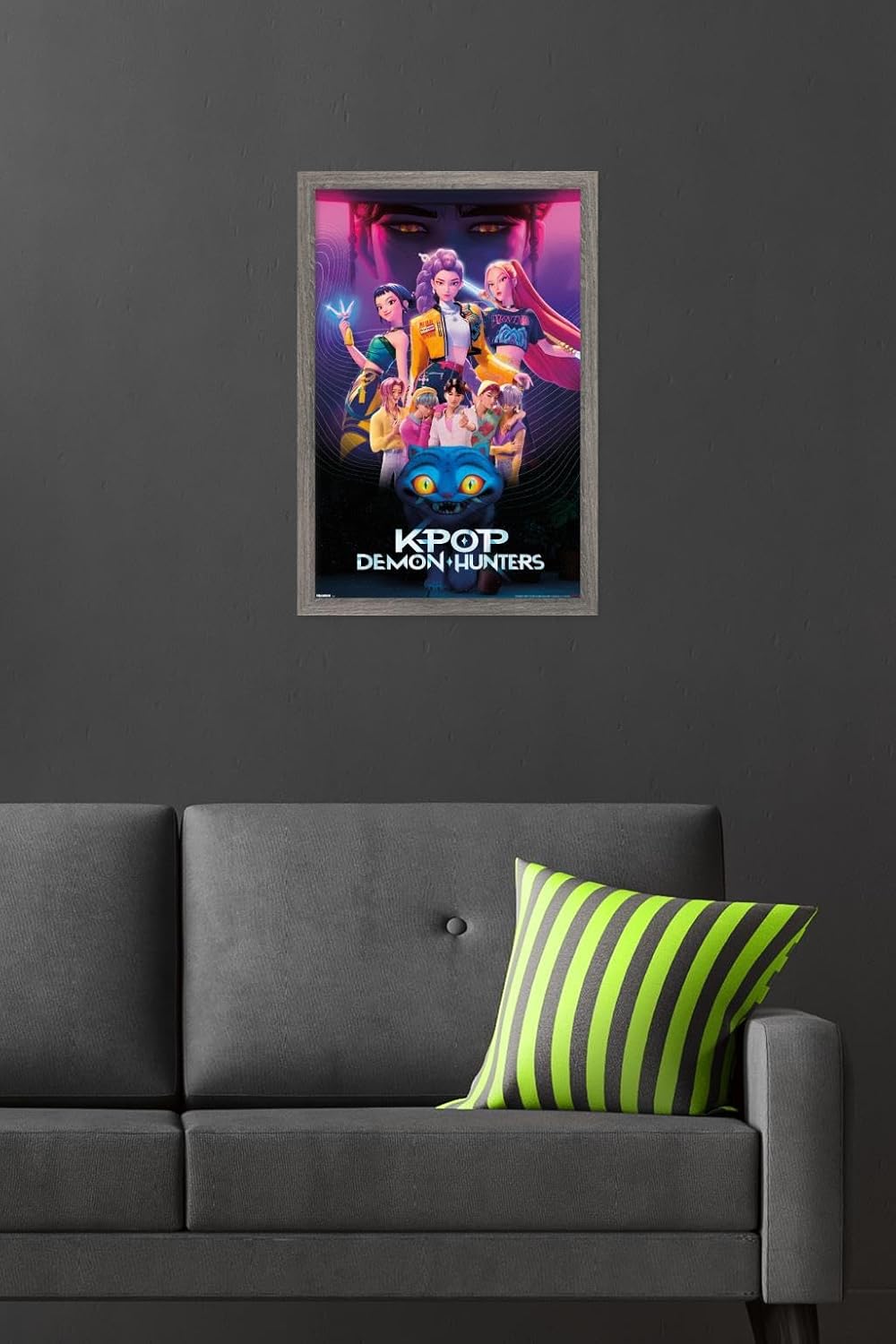 Netflix KPop Demon Hunters Wall Poster - Barnwood Framed, 22.4L x 14.7W