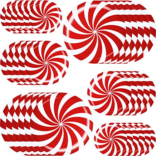 Outus 33 Pcs Peppermint Candy Floor Decals Stickers Christmas Decoration - Style 1