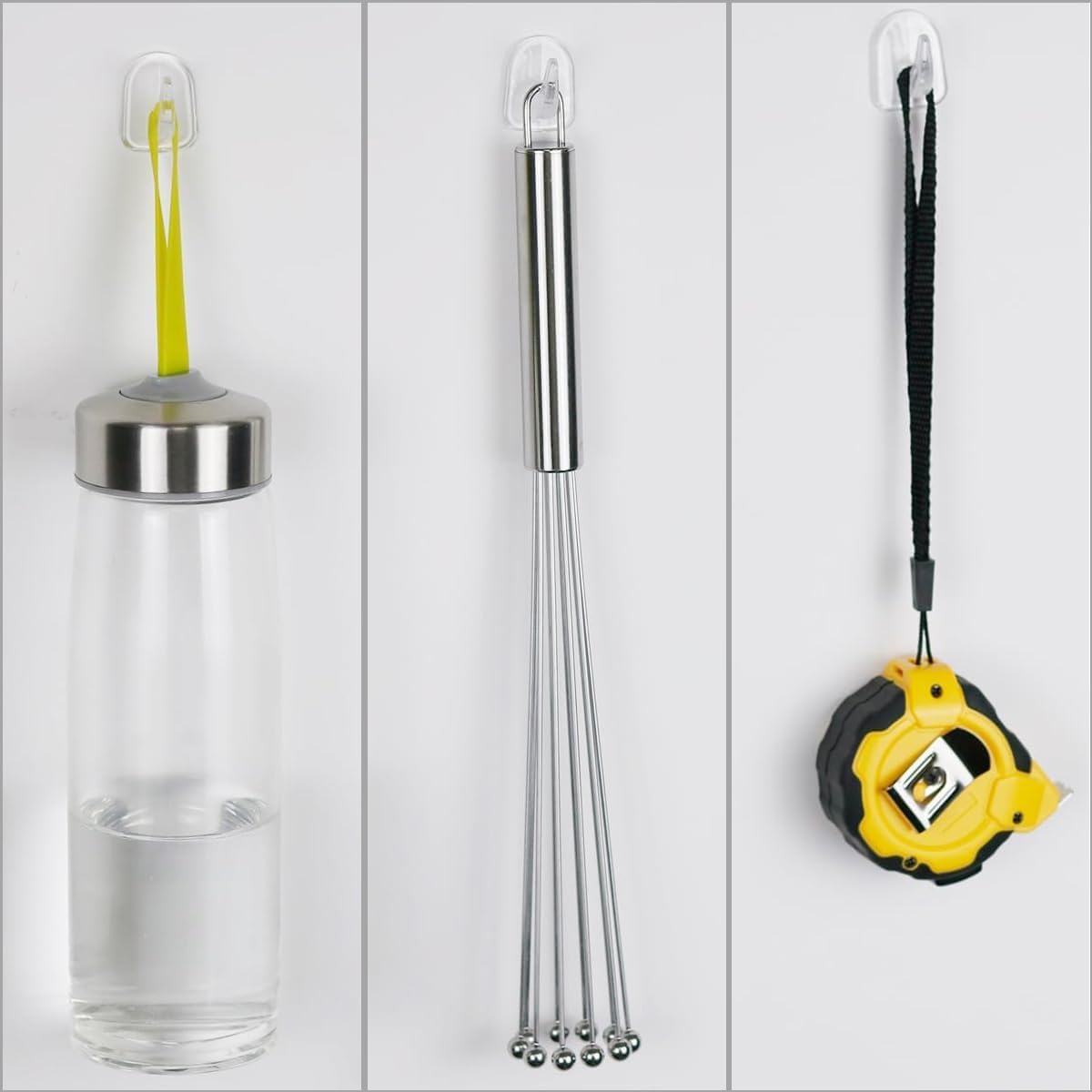 Skiennix Clear Adhesive Wall Hooks - 36 Transparent Sticky Hooks for Seamless Hanging | Kitchen, Bathroom, Office