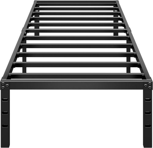 HLIPHA Metal Platform Bed Frame - 16 Inch Tall Twin Size | Heavy Duty Support Slats, Easy Assembly, Black