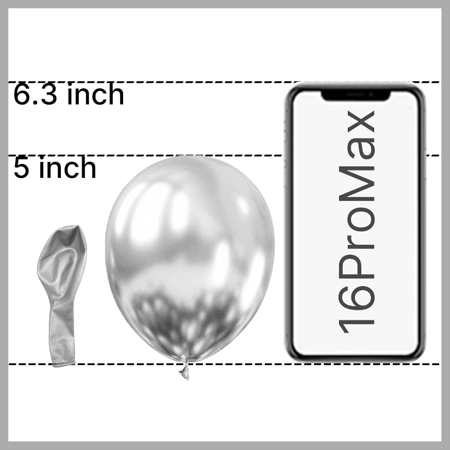 PartyWoo Silver Metallic Balloons - 50pcs 5-Inch for Stunning Garland or Arch | Perfect for Birthdays & Weddings