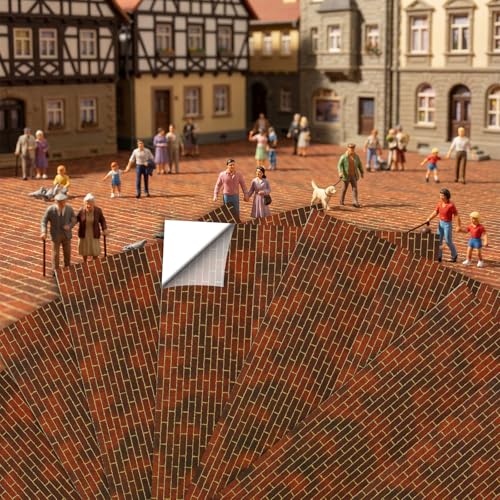 6-Pack Red Brick Road Self-Adhesive Mats for Christmas Village & Dioramas