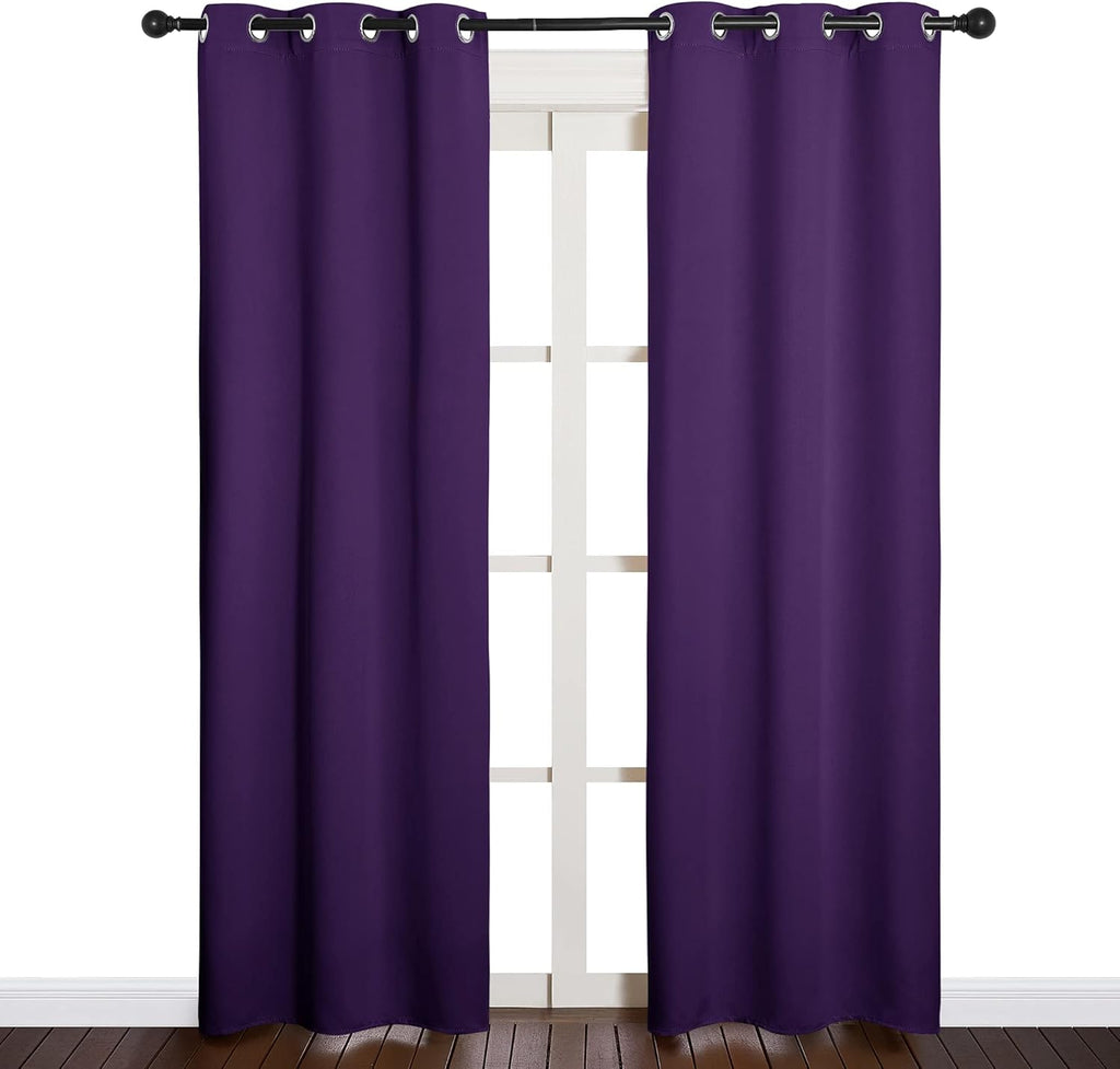 NICETOWN Blackout Curtain Panels - Thermal Insulated, Triple Weave Drapes | Set of 2, 34 x 84 Inches, Royal Purple