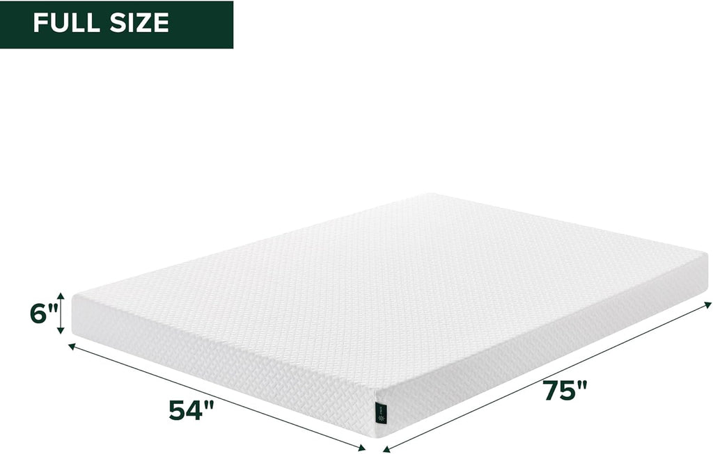 Zinus 6 Inch Full Memory Foam Mattress - Cooling Essential Design, Medium Feel, Fiberglass Free, Safe Materials