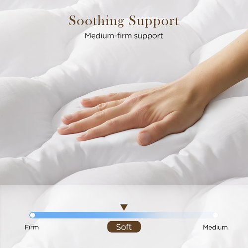 Decroom 3 Inch Memory Foam Mattress Topper Twin Size for Back Pain Relief, Thicked Down Alternative-Lined Mattress Pad，Filled with Breathable & Soft Memory Foam Pillow Top, 75x39x3 Inch