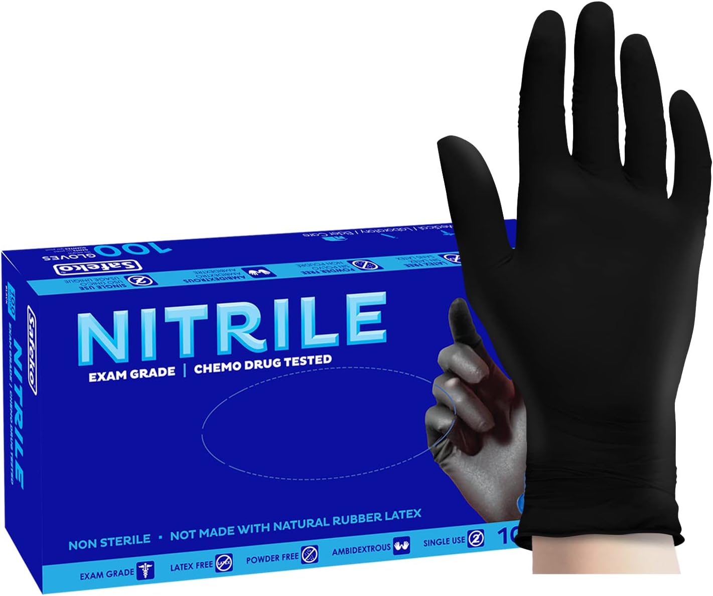 Skiennix Nitrile Exam Gloves - Latex-Free, Powder-Free, Non-Sterile | Ideal for Medical & Kitchen Use