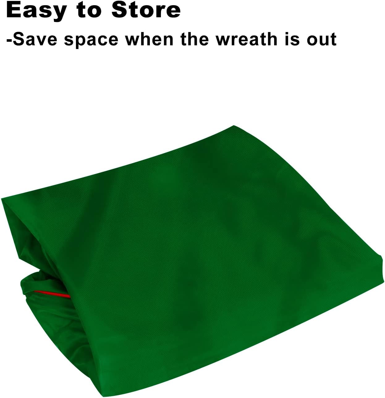 Skiennix Christmas Wreath Storage Bag - Heavy Duty with Reinforced Handles & Double Zipper - Large Green Container for Holiday Decorations
