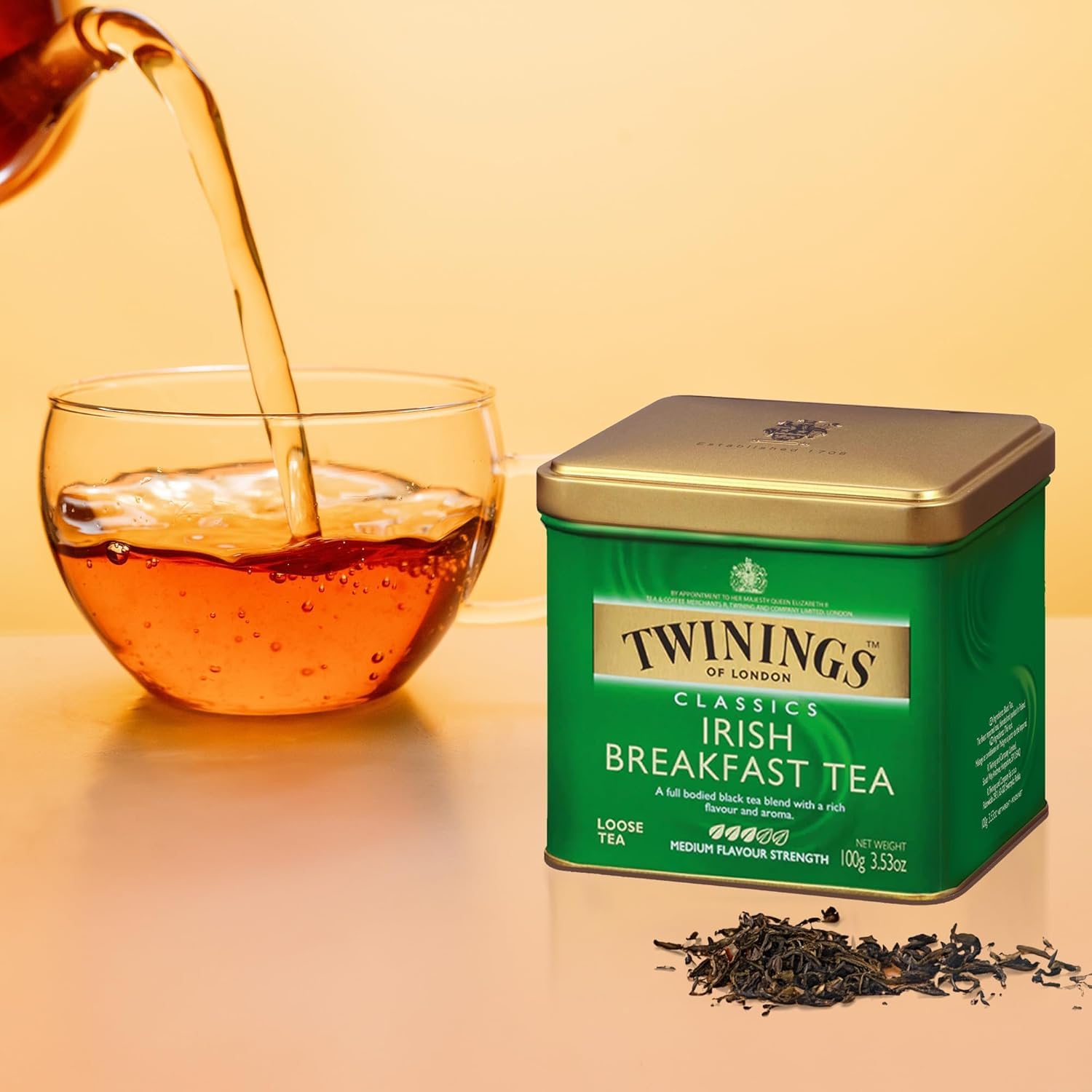 Twinings Irish Breakfast Loose Tea - Robust Caffeinated Black Tea Leaves, 3.53 Ounce Tin | Smooth & Flavorful