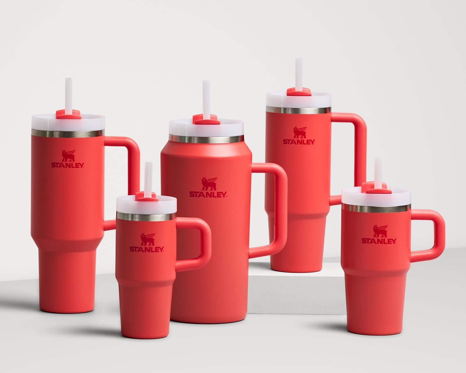 Stanley Quencher H2.0 Tumbler - 40 oz Insulated Stainless Steel Cup with Handle & Straw | BPA-Free Hot Coral