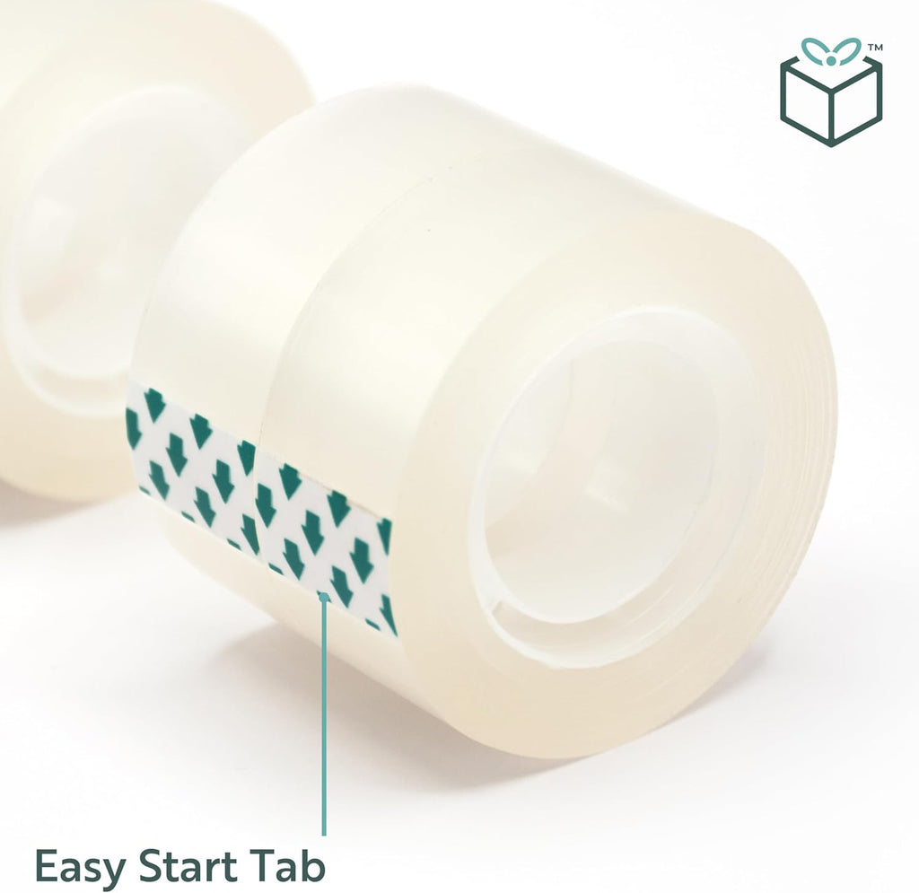 Wrap Buddies Clear Adhesive Tape Rolls - Satin Finish for Crafting & Gift Wrapping - 4 Pack