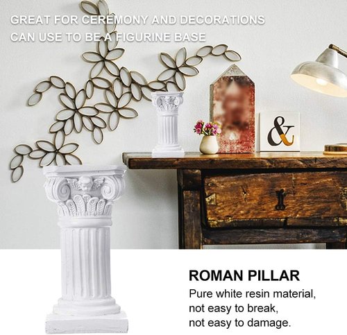 Etiger Roman Pillar | Greek Column Resin Statue - Elegant Centerpiece for Home & Garden Decoration (White)