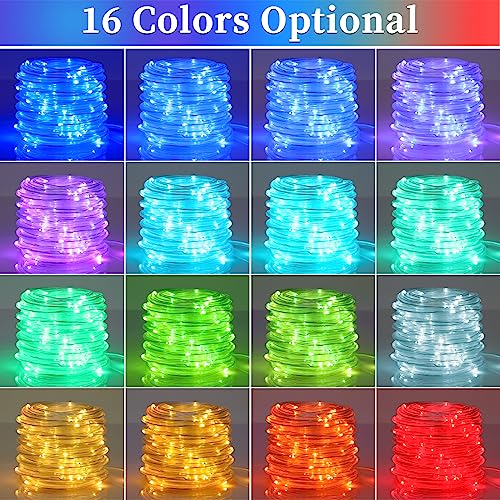 40ft Color Changing LED Rope Lights, Waterproof Outdoor String Lights
