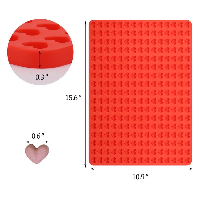 2 Pcs Mini Silicone Heart Molds, 255-Cavity Heart Shaped Chocolate Molds for Baking, Candy, Wax Melts Beads, Ice Cubes, Homemade Dog Training Treats
