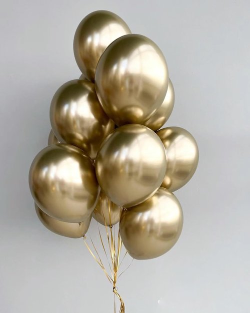 MEBAY Gold Balloons - 12 Inch Chrome Metallic Latex - 100 Pcs for Birthday, Wedding & Party Decor