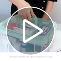15qt Clear Medicine Organizer Box with Tray and Handle, Medical Storage Case