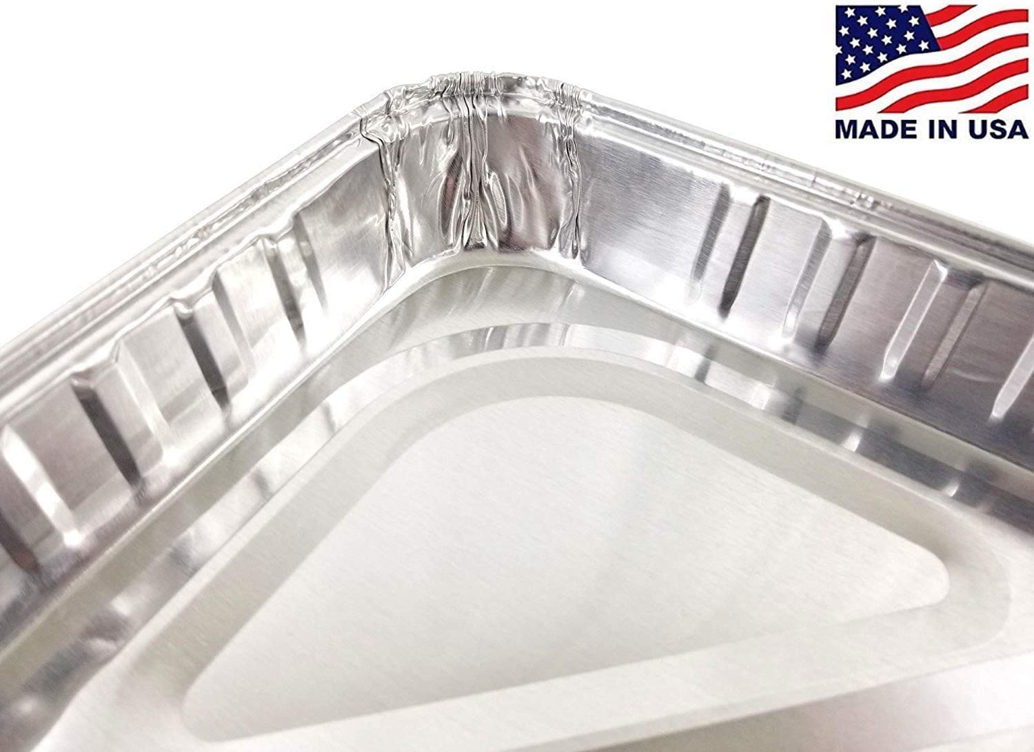 1/2 Size Sheet Cake Aluminum Foil Pan w/Clear Low Dome Lid (Pack of 10 Sets) 17.1 L x 12.3 W x 1.25 D