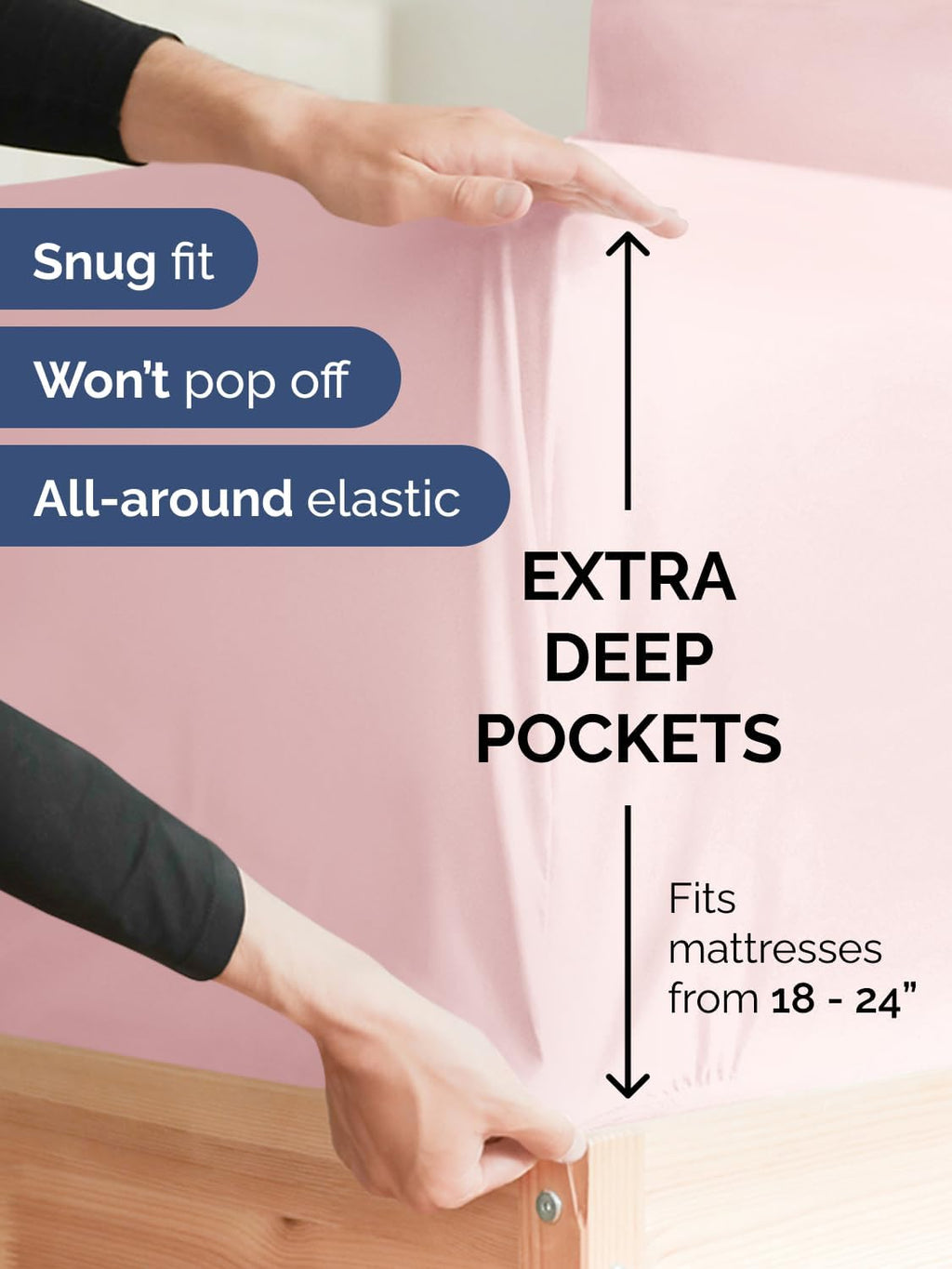 Skiennix Extra Deep King Sheet Set - 6 Piece Breathable Cooling Bedding | Luxury Soft Wrinkle-Free Lavender Pink