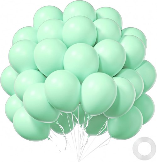 Mint Green Balloons - 12-Inch Latex Party Balloons | 50-Pack for Weddings, Baby Showers & Birthdays