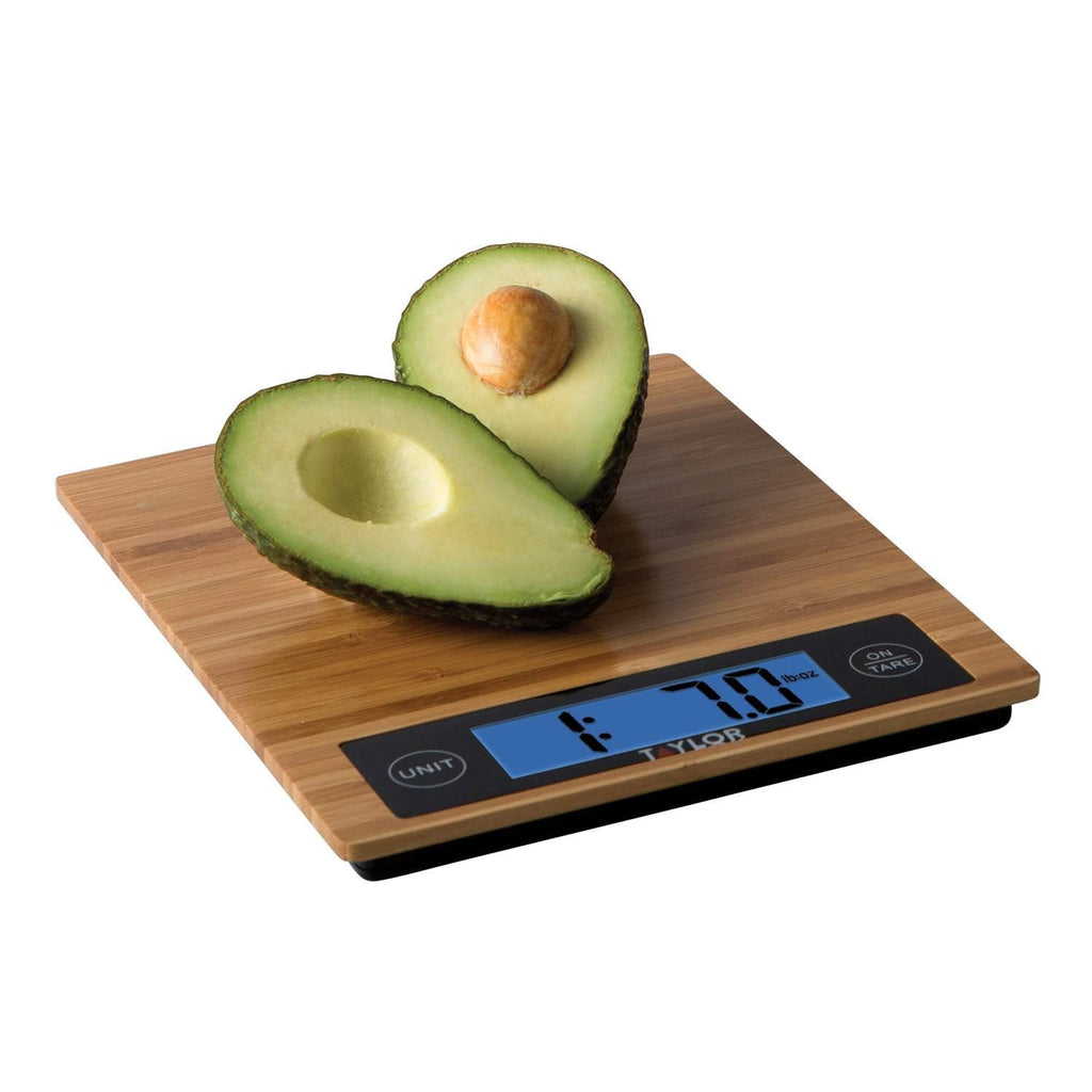 Taylor Digital Kitchen Scale - Accurate 11 Lb Capacity with Stylish Bamboo Design