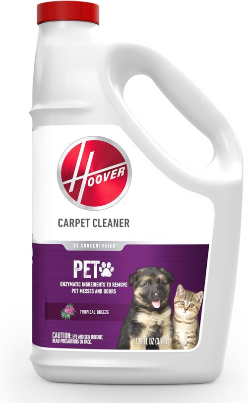 Hoover Pet Carpet Cleaner Solution - 128 Oz. Tropical Breeze Scent | Deep Cleaning Shampoo for Urine Stains & Odors